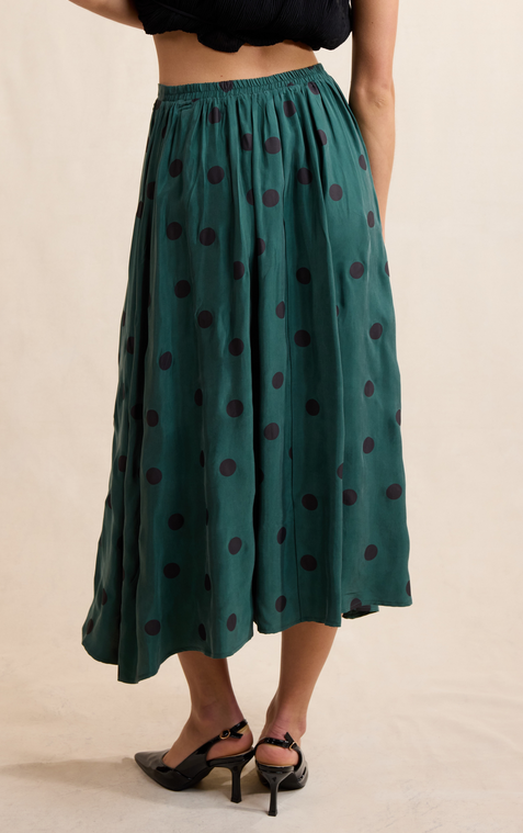 Centerpiece Polka Dot Midi Skirt