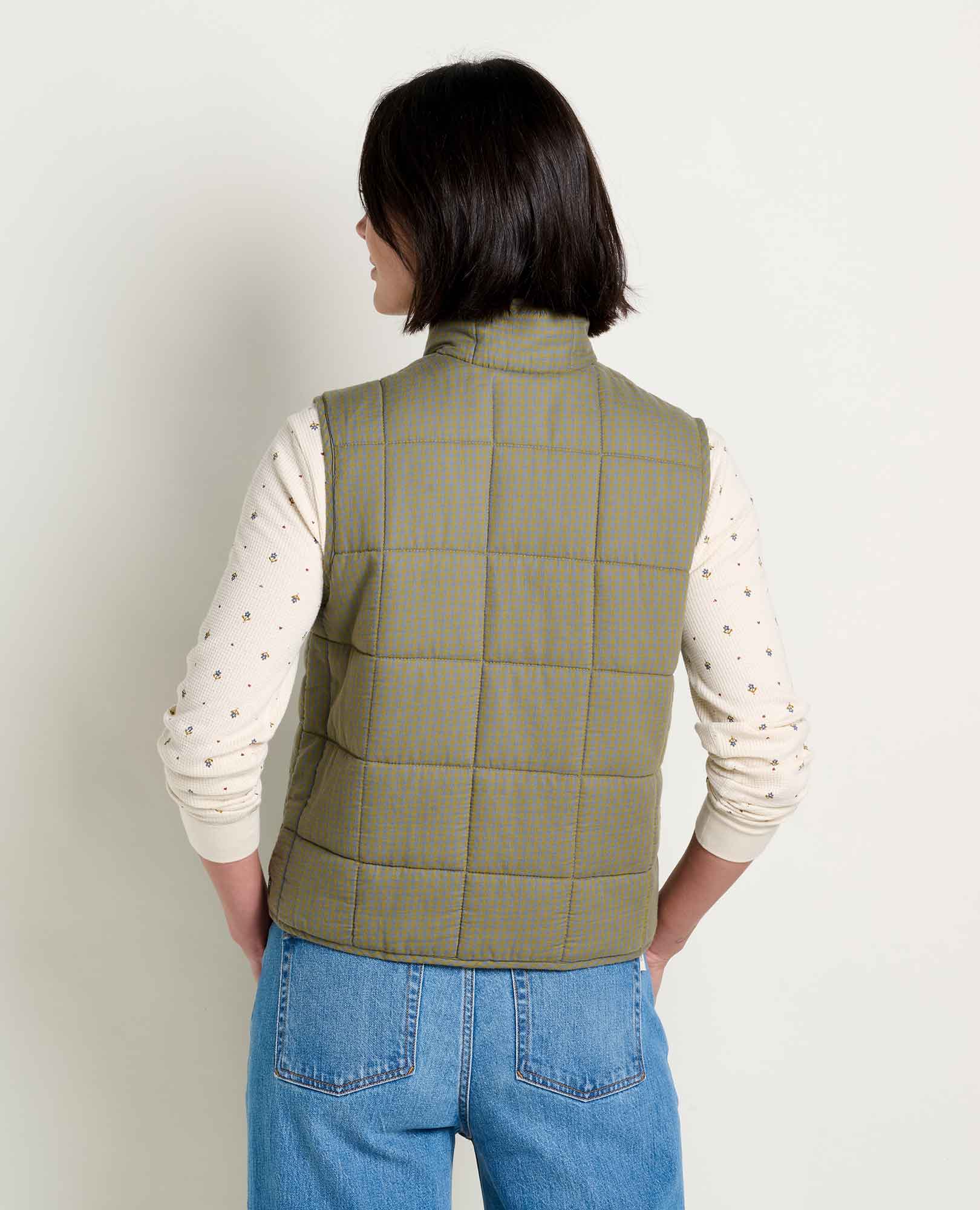 Manzana Quilted Vest-Green Moss