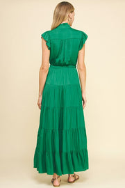 Satin Tiered Maxi Dress