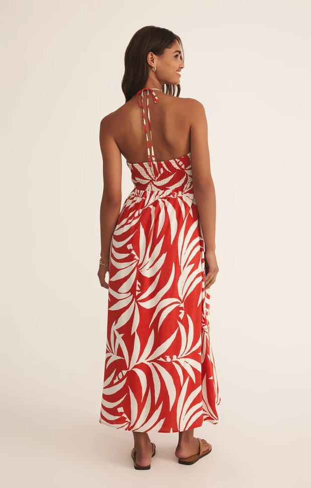 Elodi Palm Floral Midi Dress