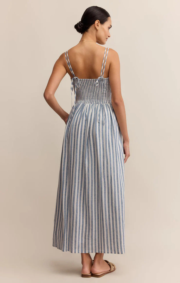 NADINE STRIPED MIDI DRESS