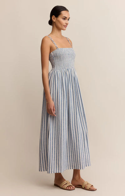 NADINE STRIPED MIDI DRESS
