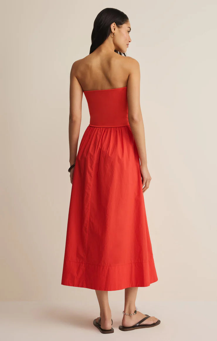Z Supply Sunsought Strapless Midi Dress