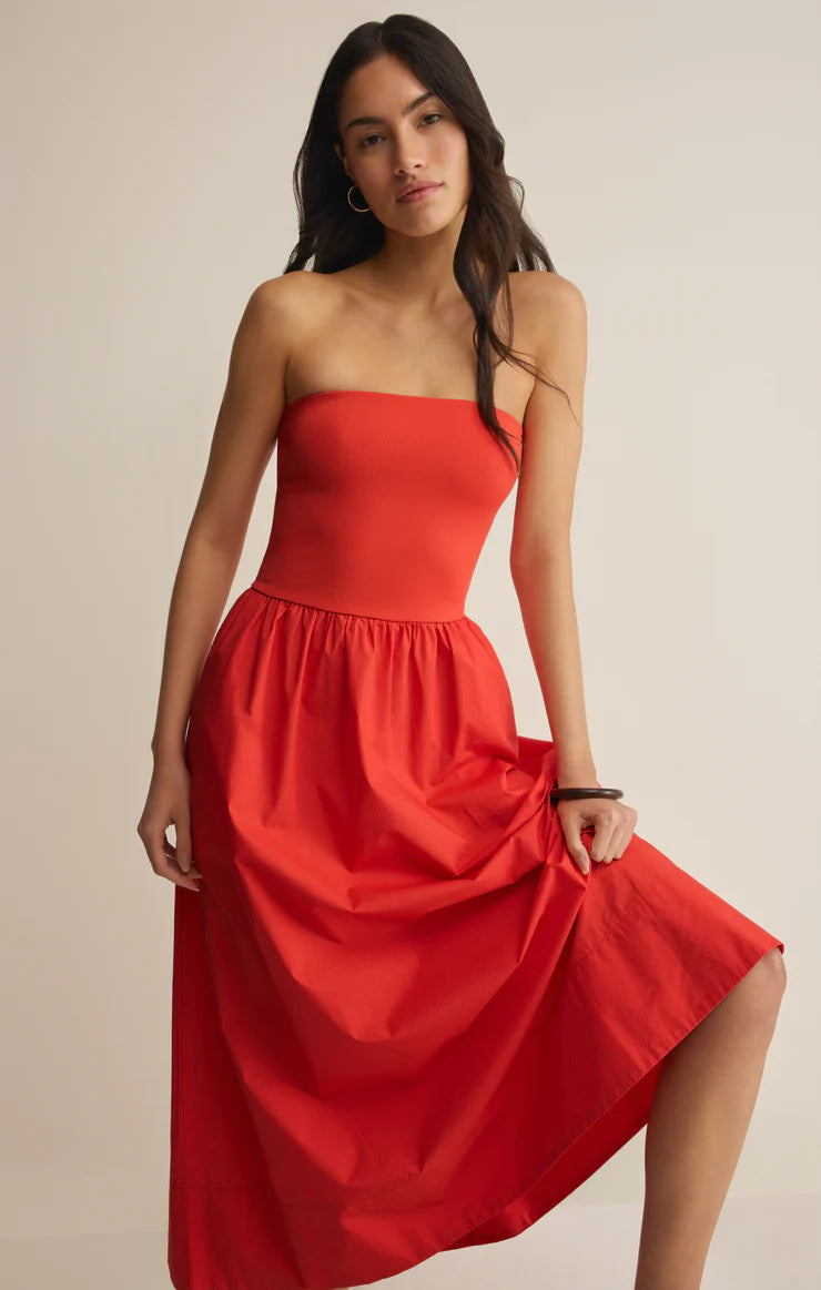 Z Supply Sunsought Strapless Midi Dress