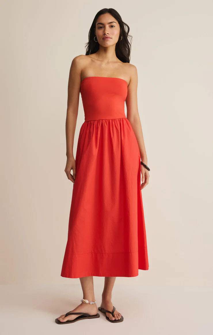 Z Supply Sunsought Strapless Midi Dress