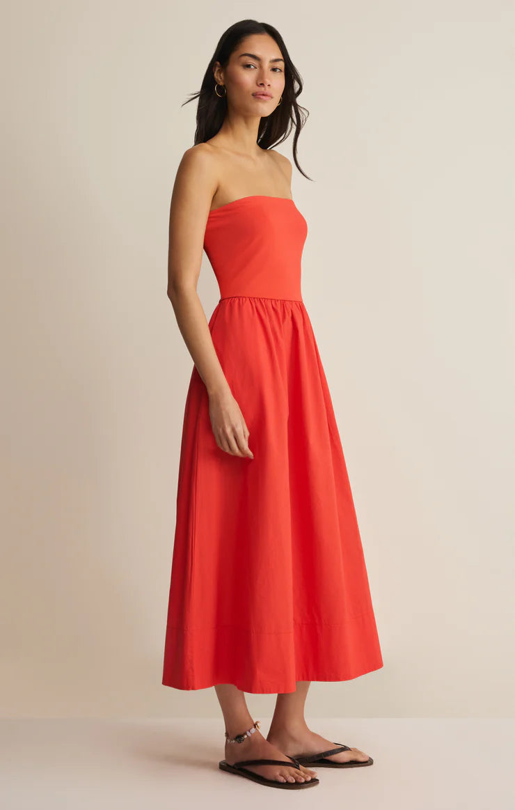 Z Supply Sunsought Strapless Midi Dress