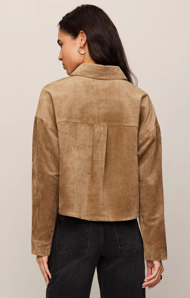 All Day Cropped Suede Jacket