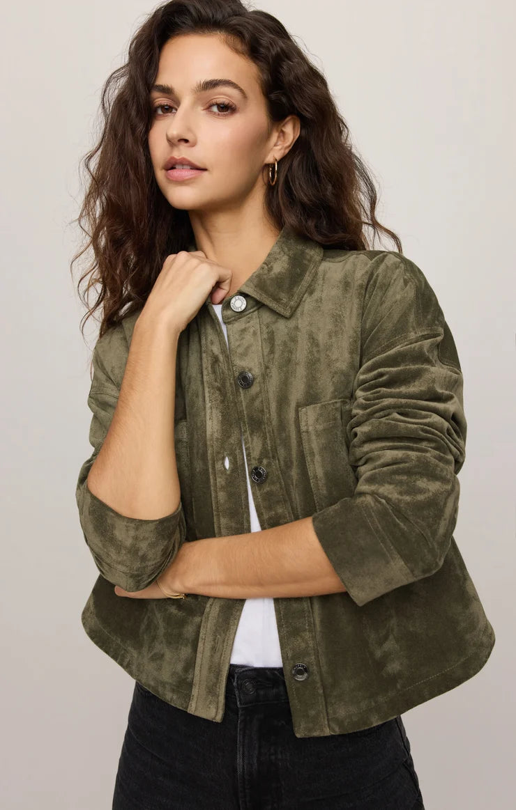 All Day Cropped Suede Jacket