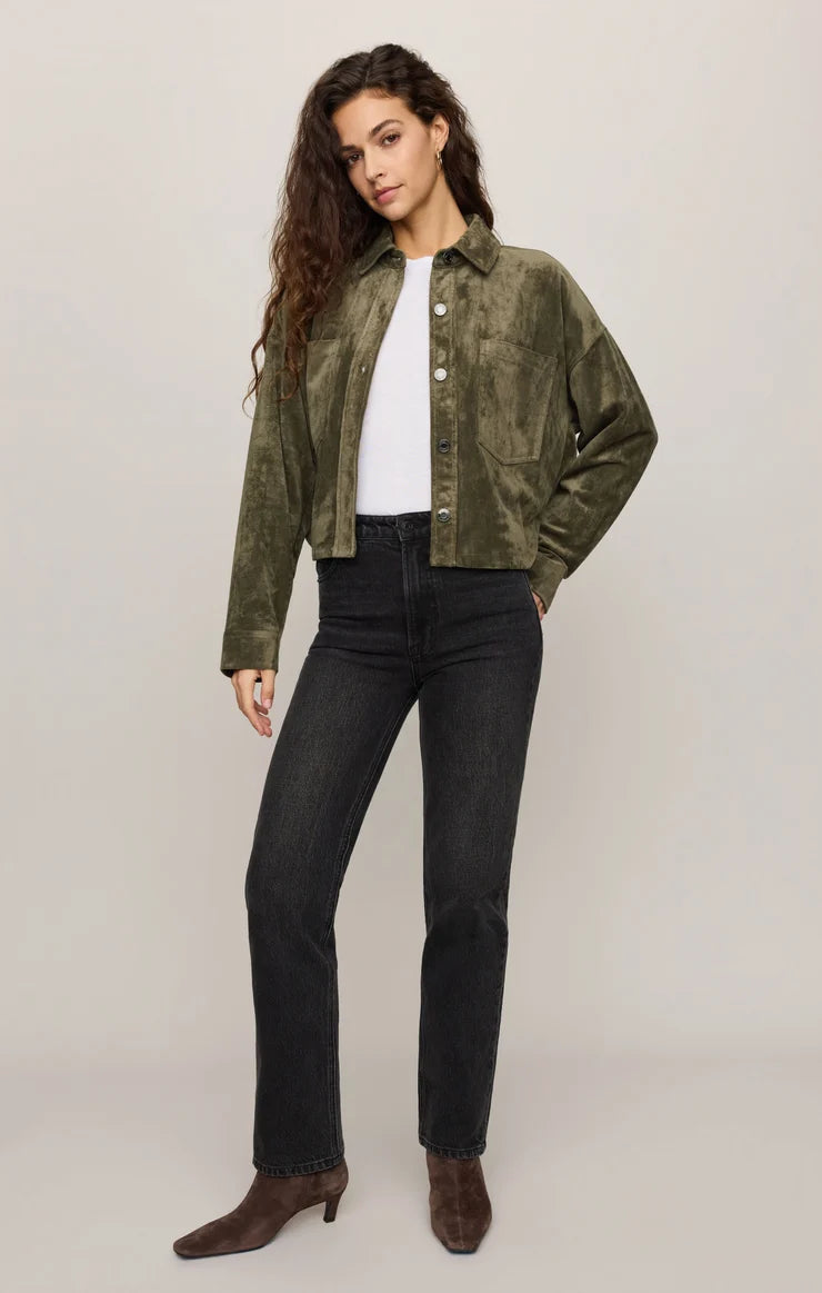 All Day Cropped Suede Jacket