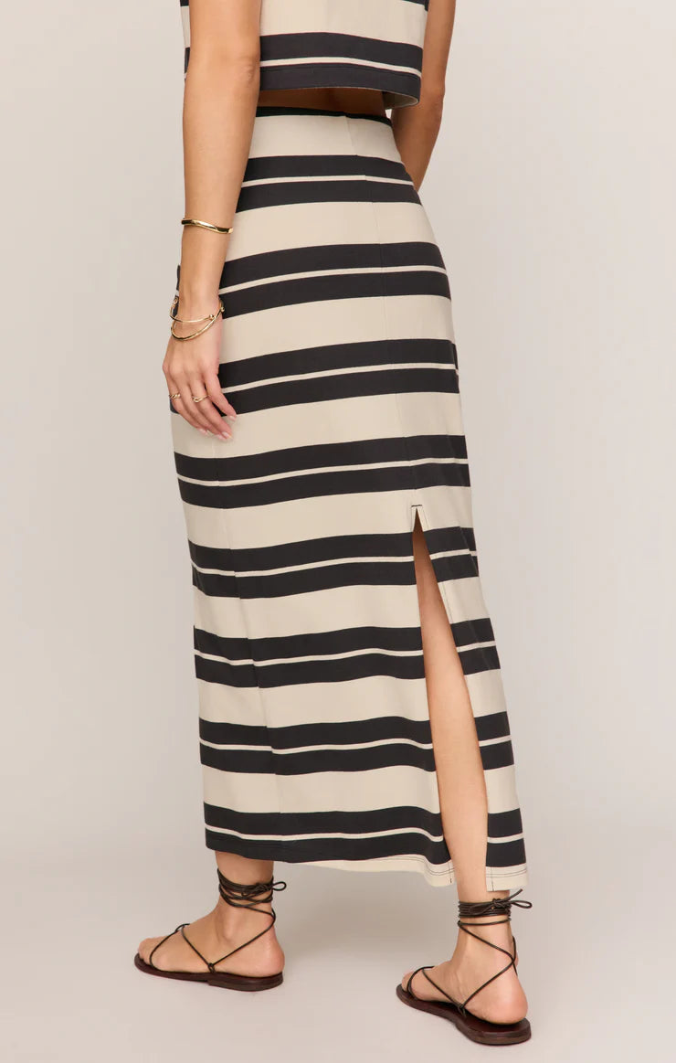 Z Supply Gail Striped Jersey Midi Skirt