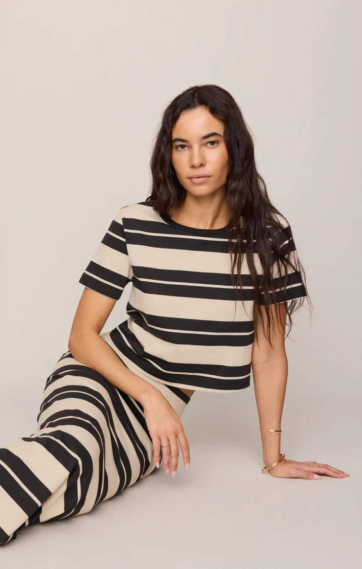 Z Supply Gail Striped Jersey Midi Skirt