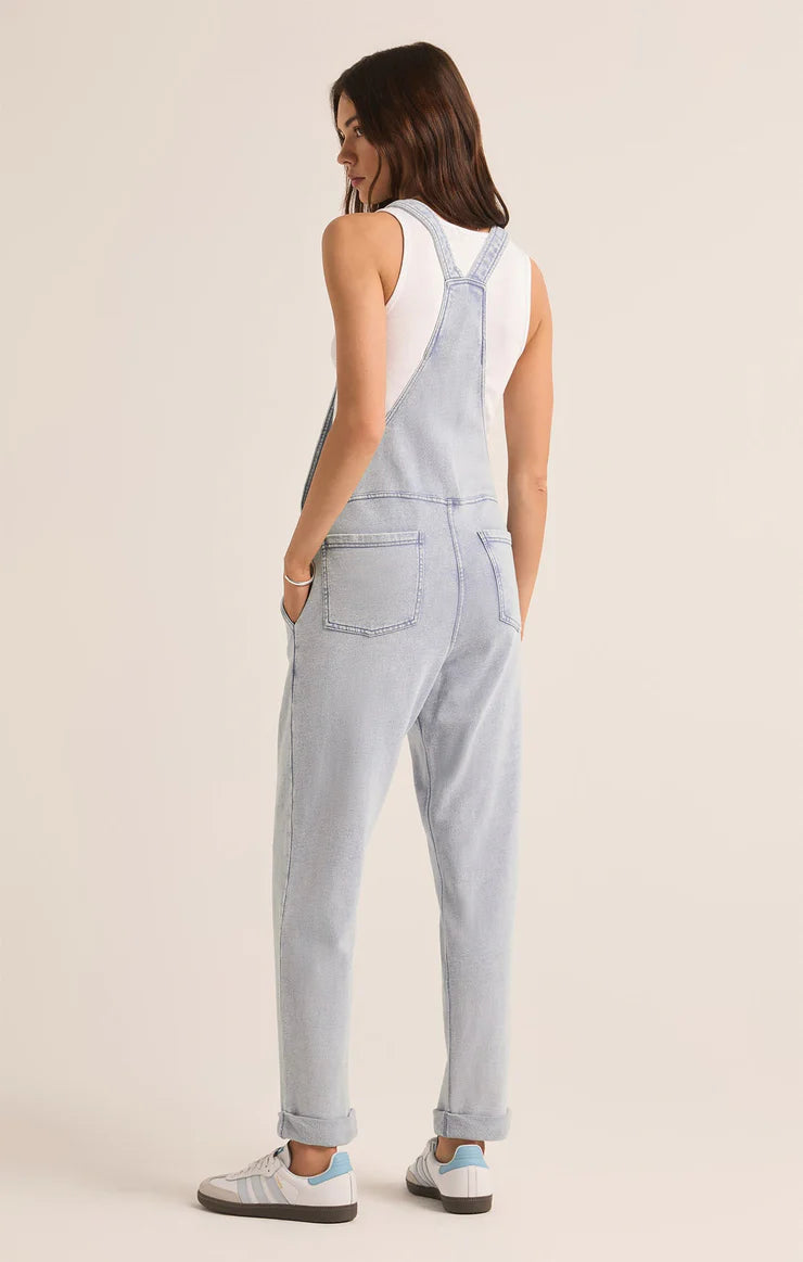 KNIT DENIM OVERALLS