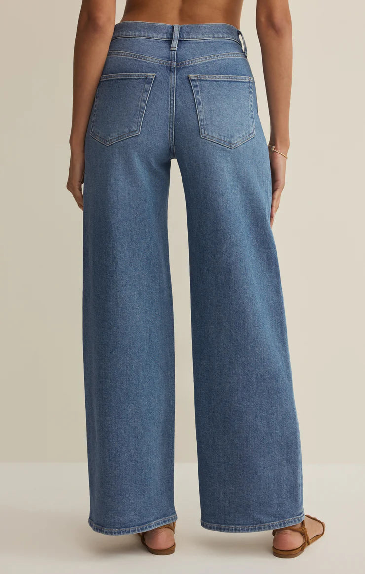 Z Supply Nova High Rise Wide Leg Denim Pant
