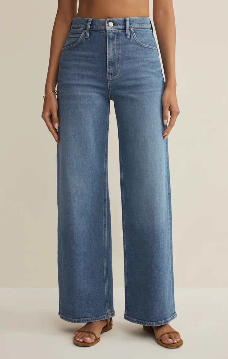 Z Supply Nova High Rise Wide Leg Denim Pant