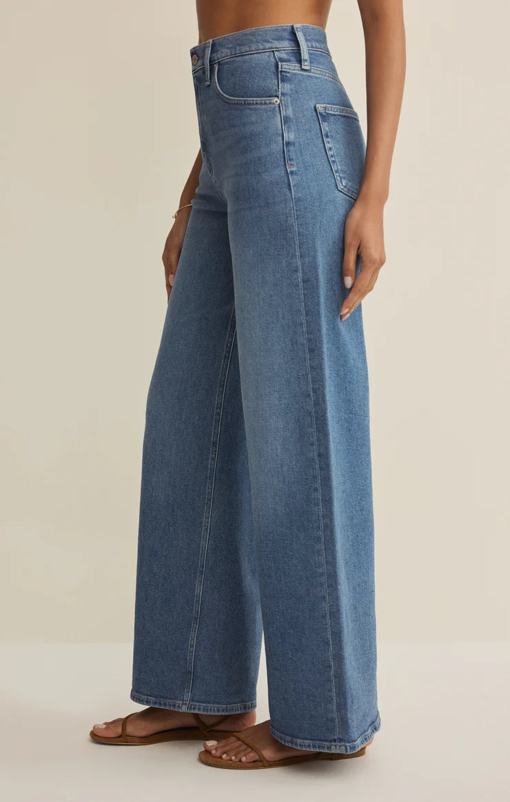 Z Supply Nova High Rise Wide Leg Denim Pant