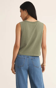 Sloane Jersey Denim Muscle Tank