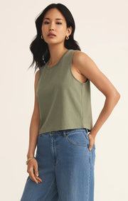 Sloane Jersey Denim Muscle Tank