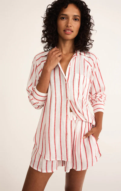 Perfect Linen Striped Top