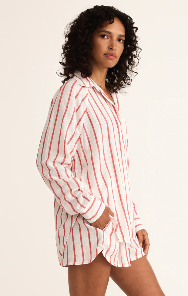Perfect Linen Striped Top