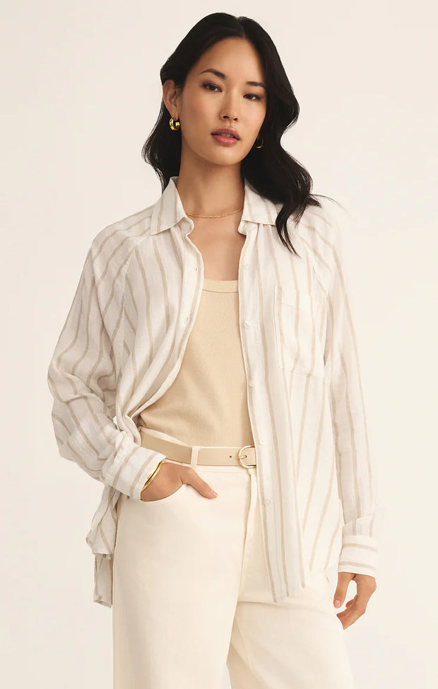 Perfect Linen Striped Top