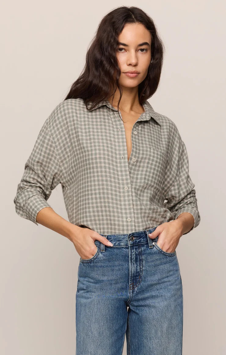 RIVER PLAID BUTTON-UP