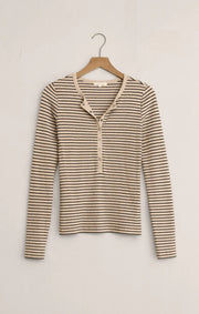 Eve Stripe Henley Long Sleeve