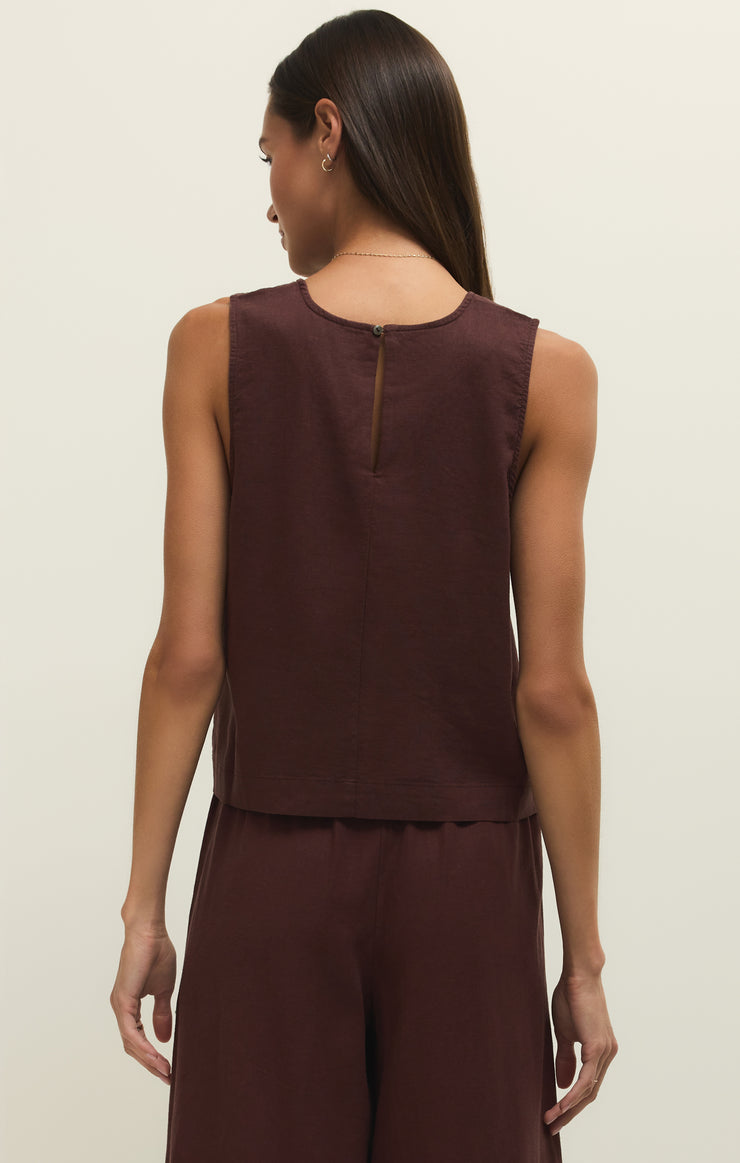 Z Supply Sloane Linen Cropped Tank