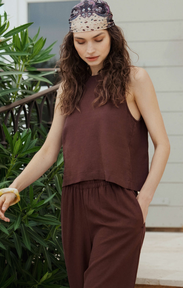 Z Supply Sloane Linen Cropped Tank