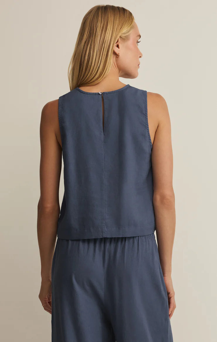 Z Supply Sloane Linen Cropped Tank