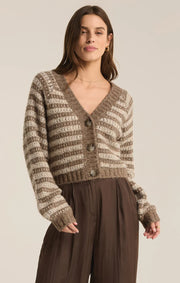 ESTE METALLIC STRIPE CARDIGAN