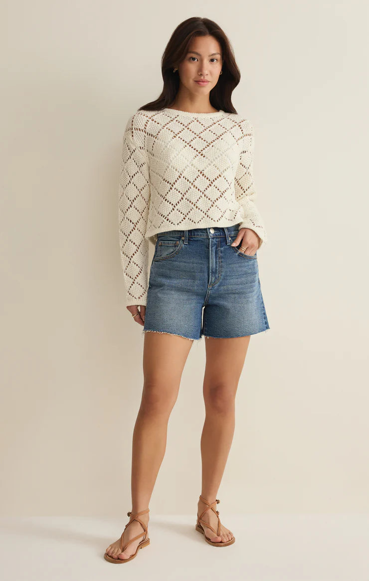 Z Supply Hullen Diamond Crochet Sweater