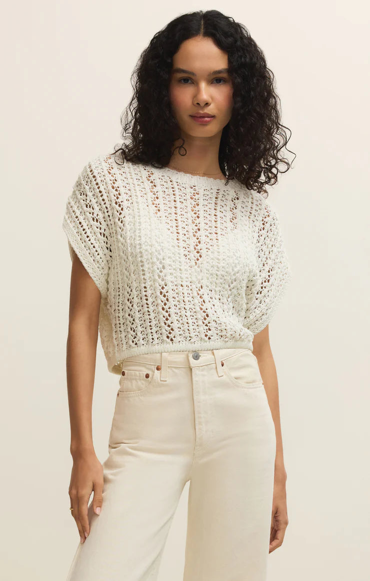 Z Suplly Ballast Cropped Crochet Top