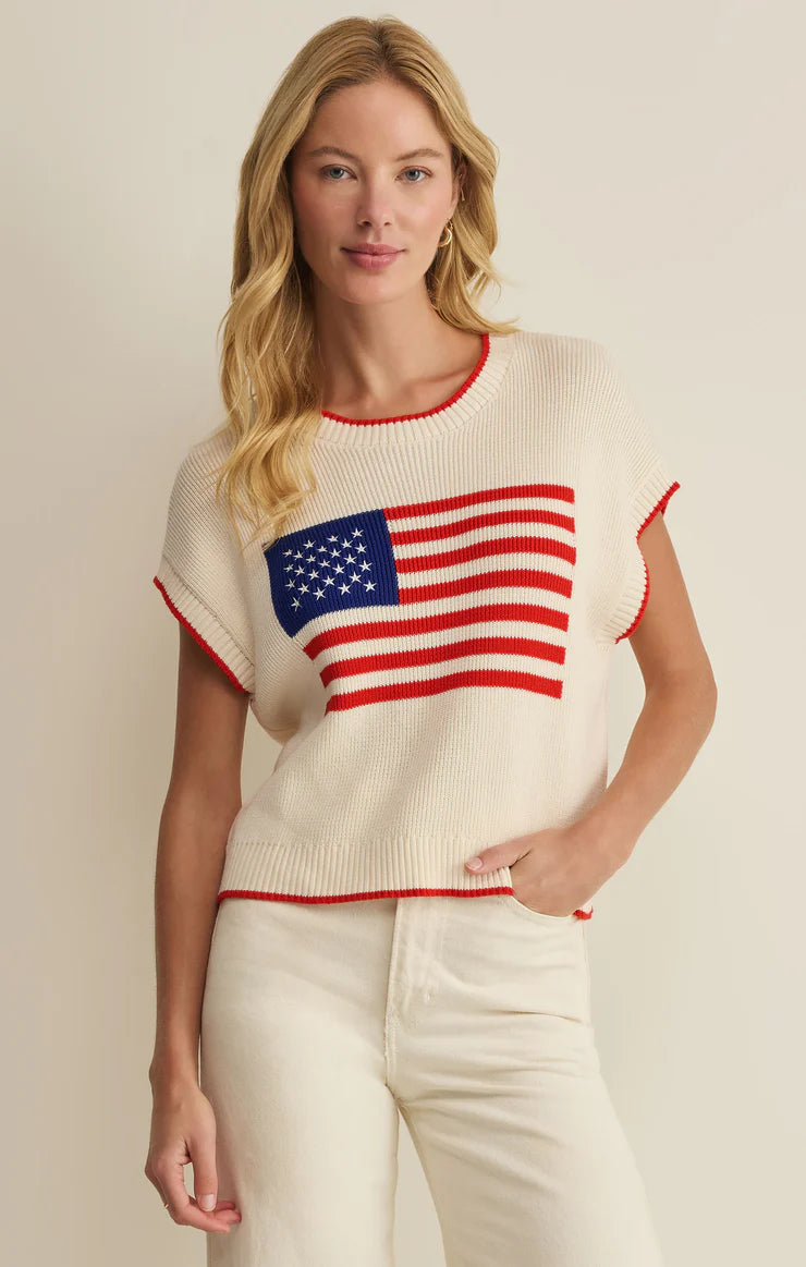 Z Supply Sleeveless Patriot Sweater