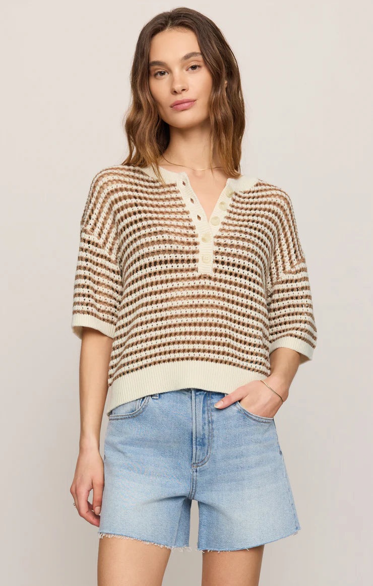 Z Supply Kylo Striped Crochet Sweater