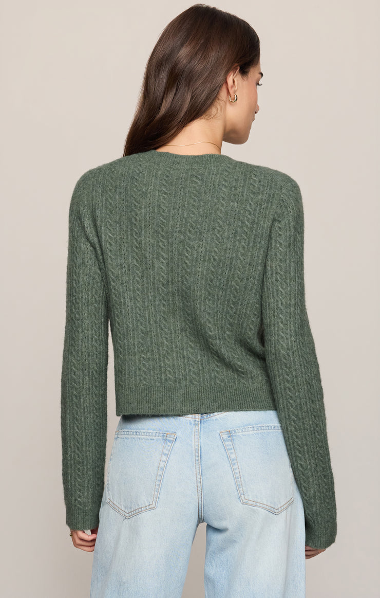 Medina Cable Cardigan Monstera