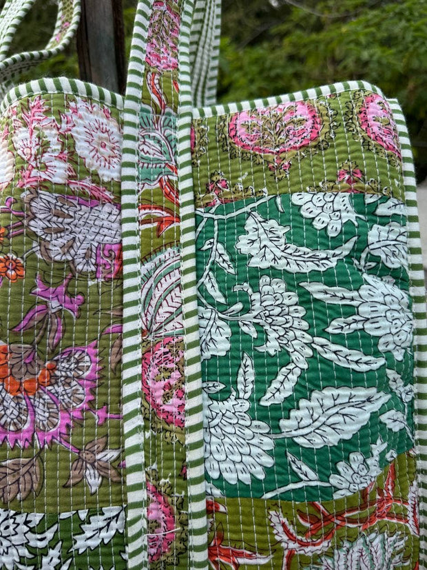 Patchwork Cotton Quilted Women's Shoulder Bag Shopping Bags