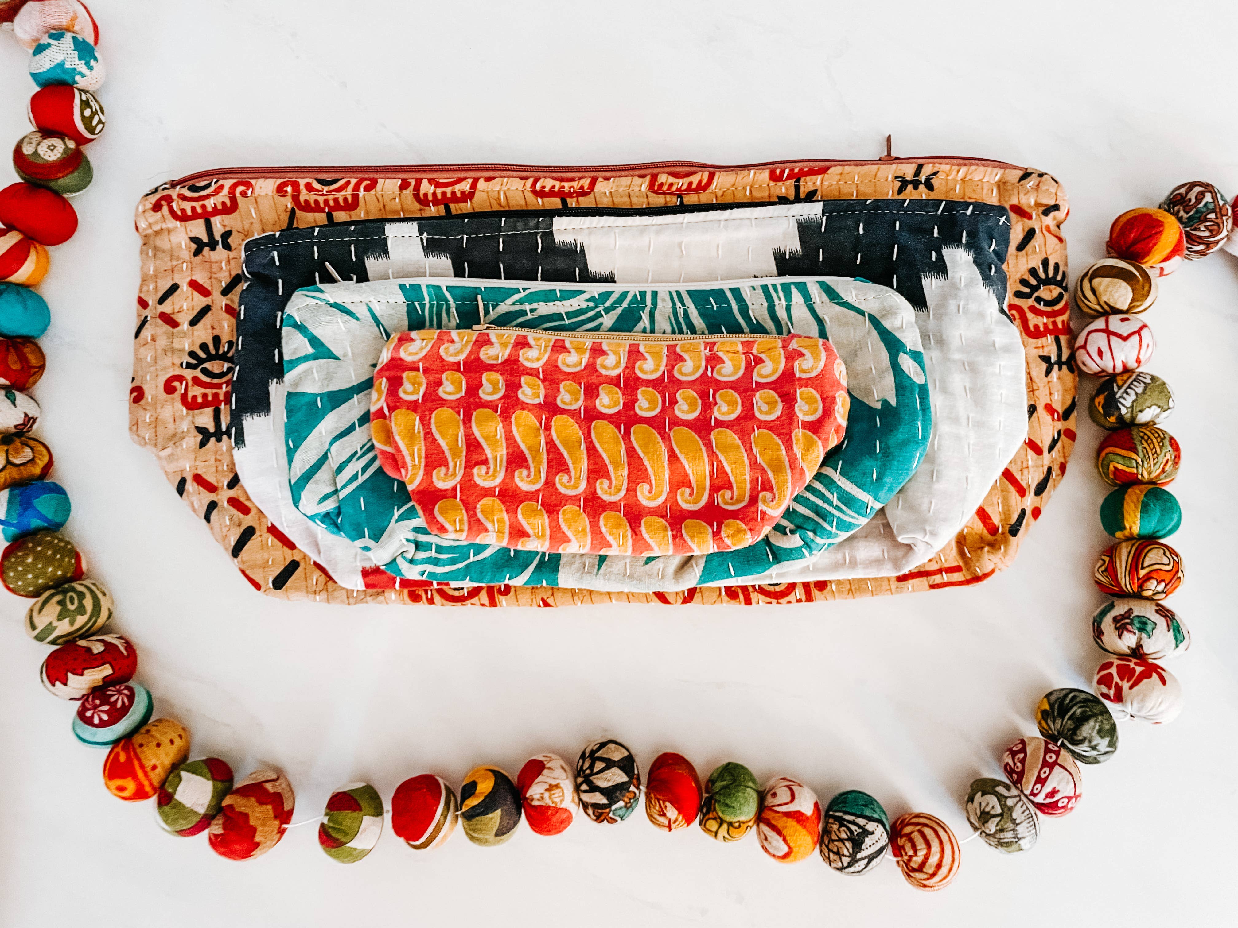 Kantha Cosmetic Bag | Medium