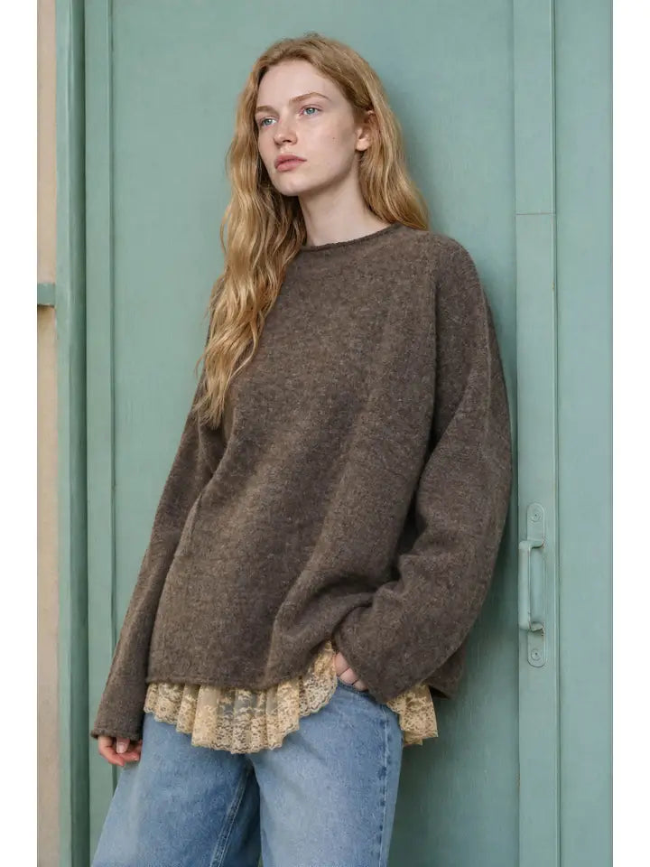 Heathered Checkered Texture Sweater