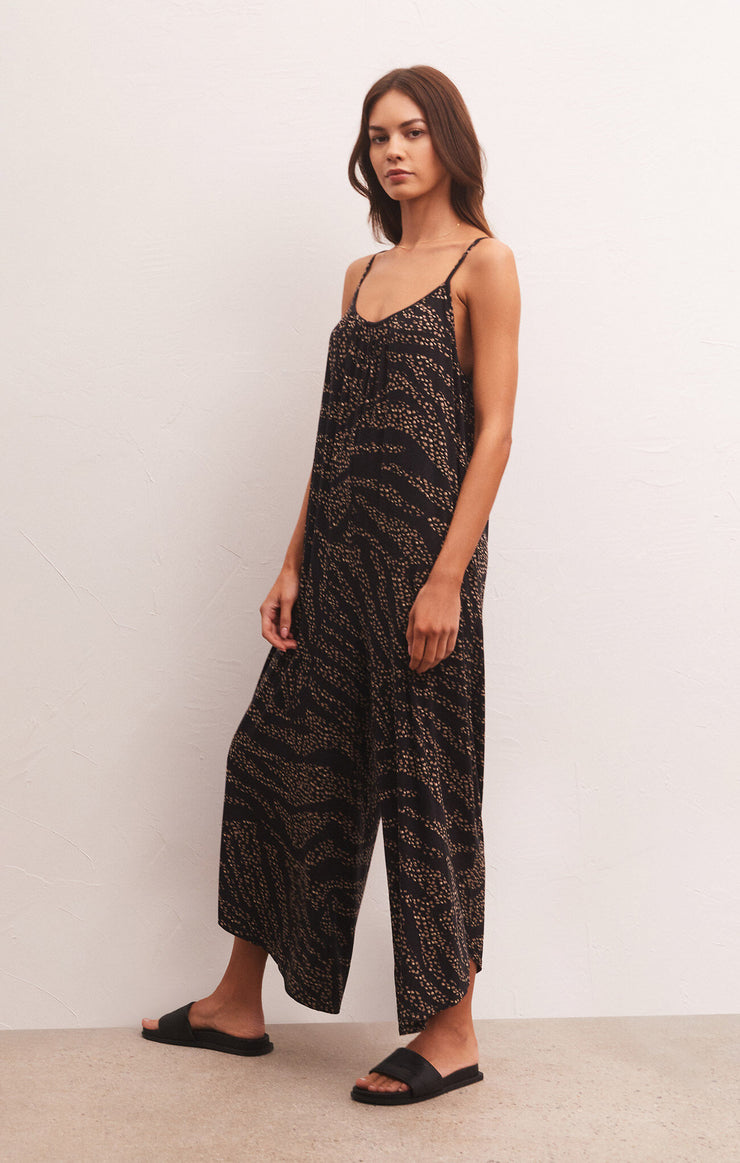 WILD DOT FLARED JUMPSUIT