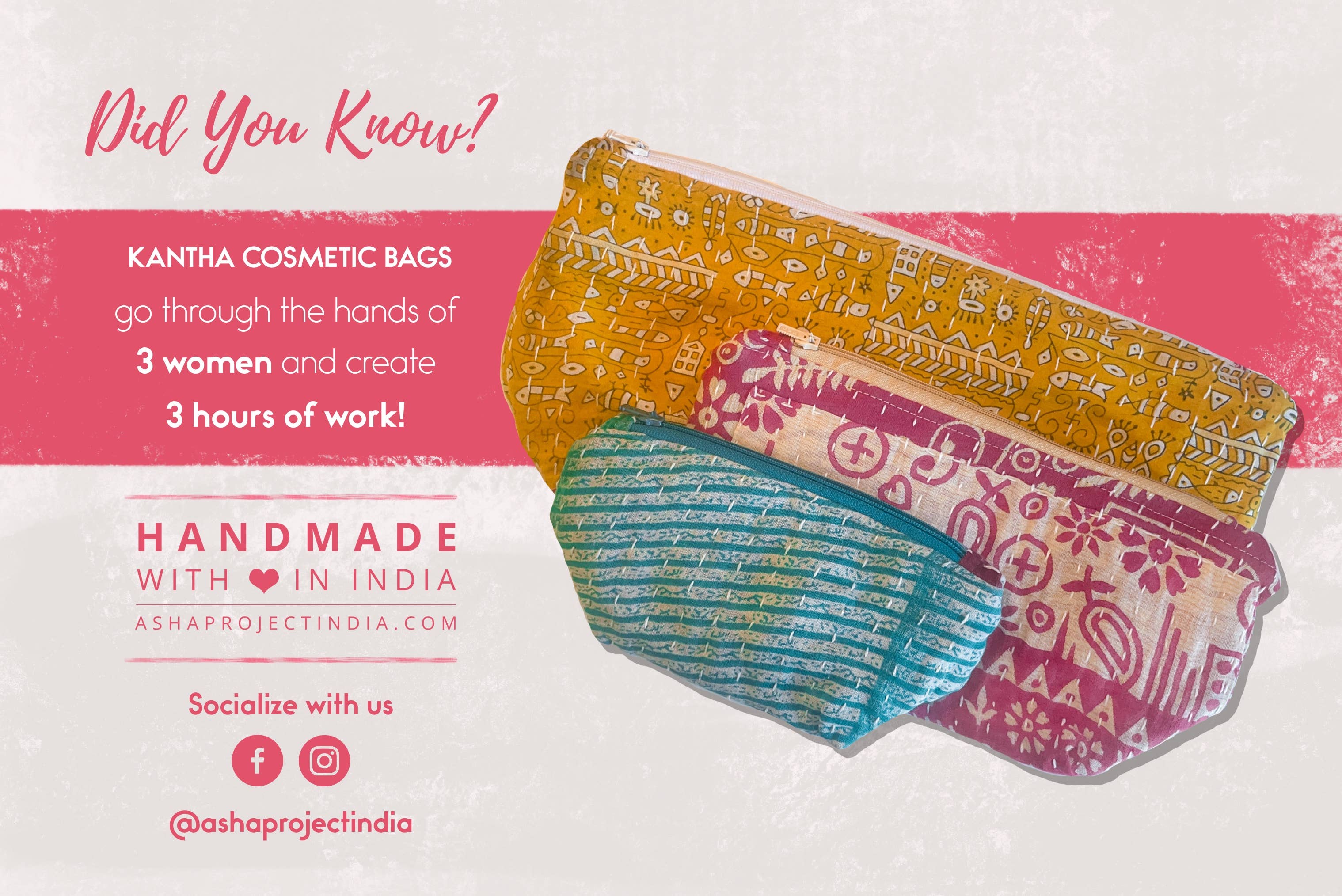 Kantha Cosmetic Bag | Small