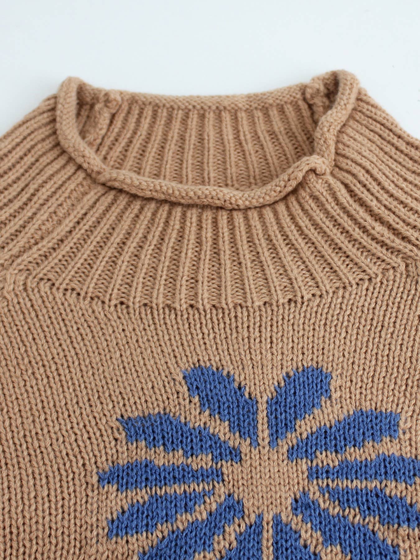Vintage Blue Daisy Knit Sweater