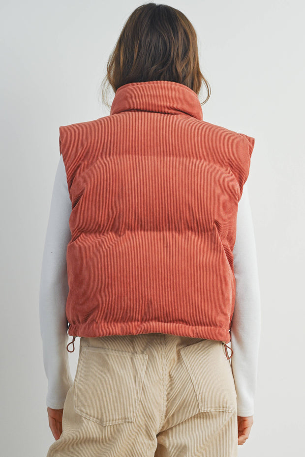 Adored Corduroy Puffer Vest