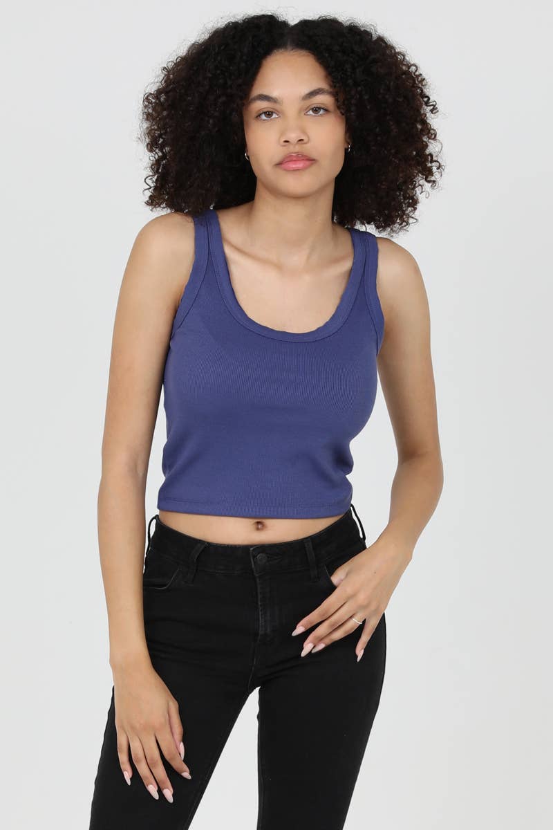 ELOISE RIB KNIT SCOOP NECK TANK