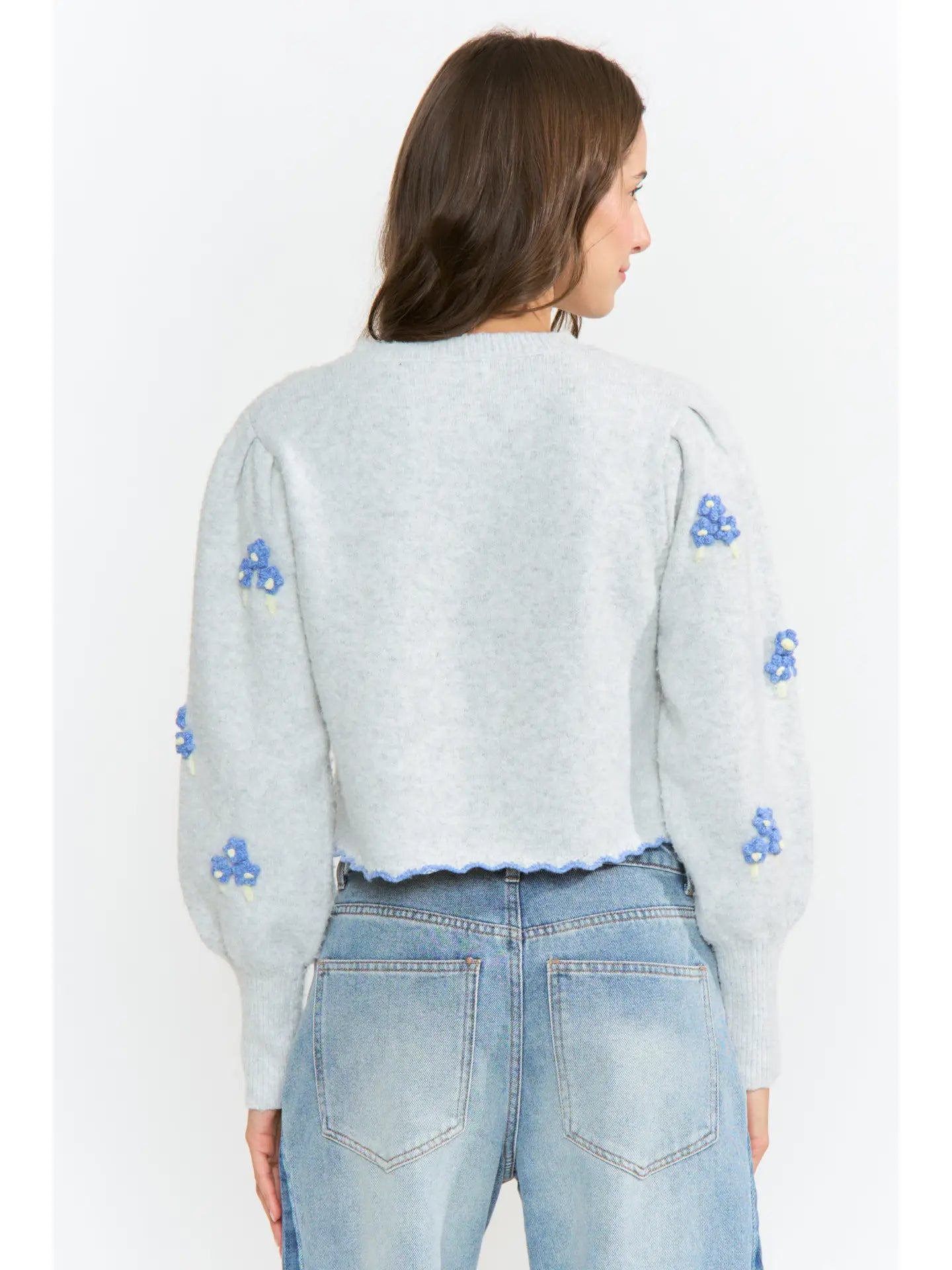Camellia Blue Floral Cardigan