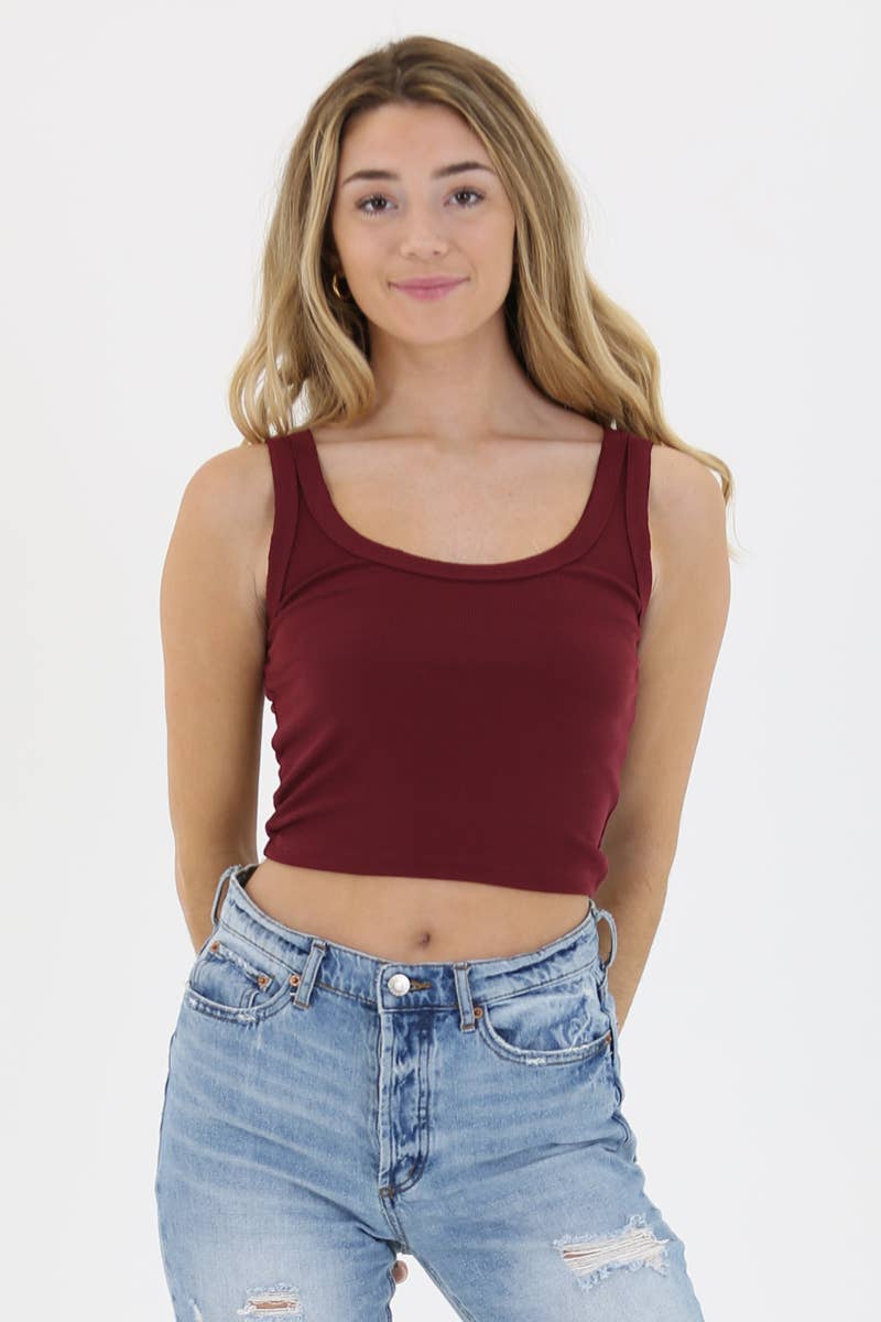 ELOISE RIB KNIT SCOOP NECK TANK