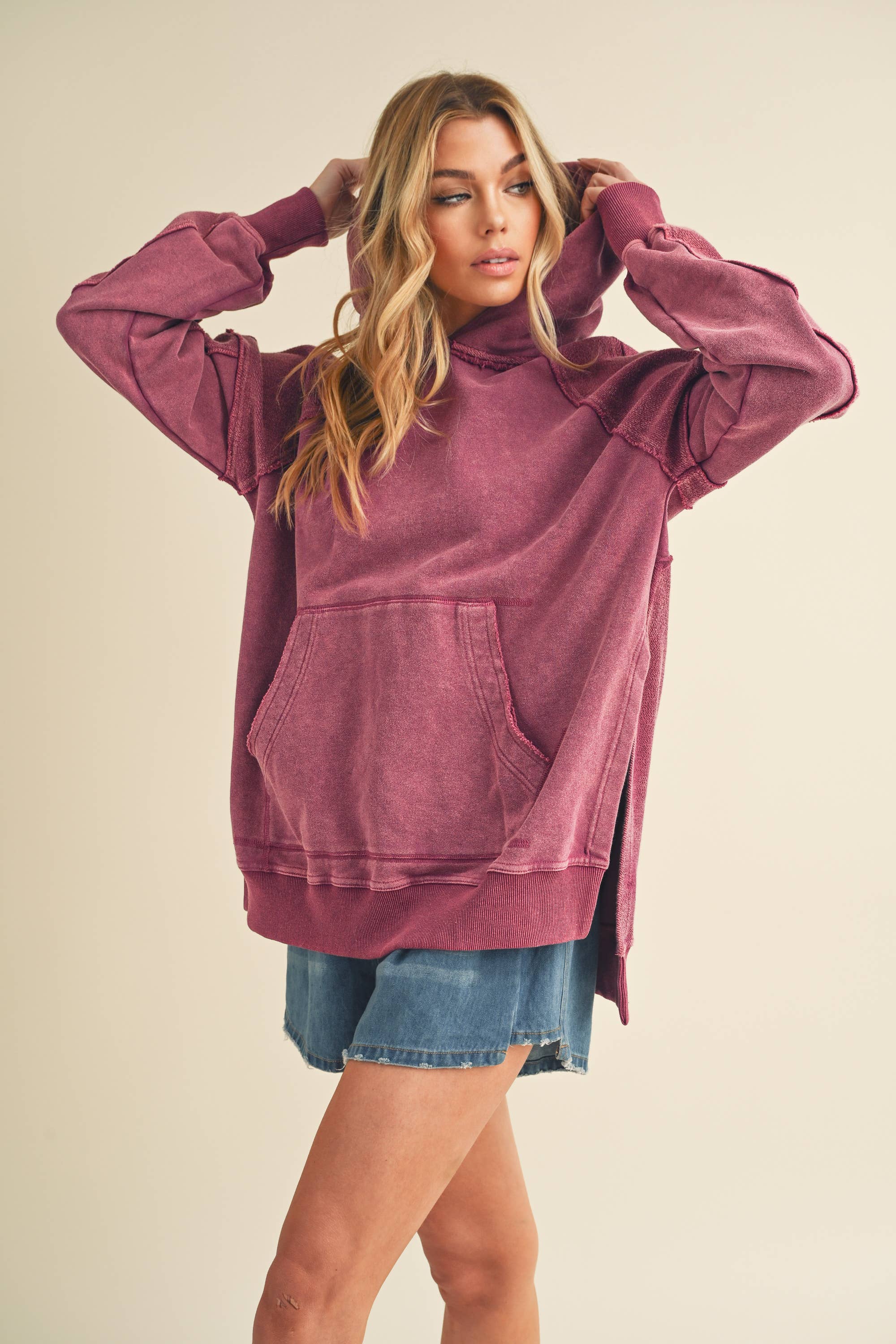 Washed Berry Hoodie by Aime & Co
