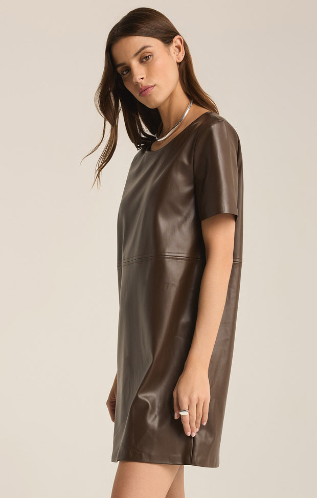 LONDON FAUX LEATHER DRESS