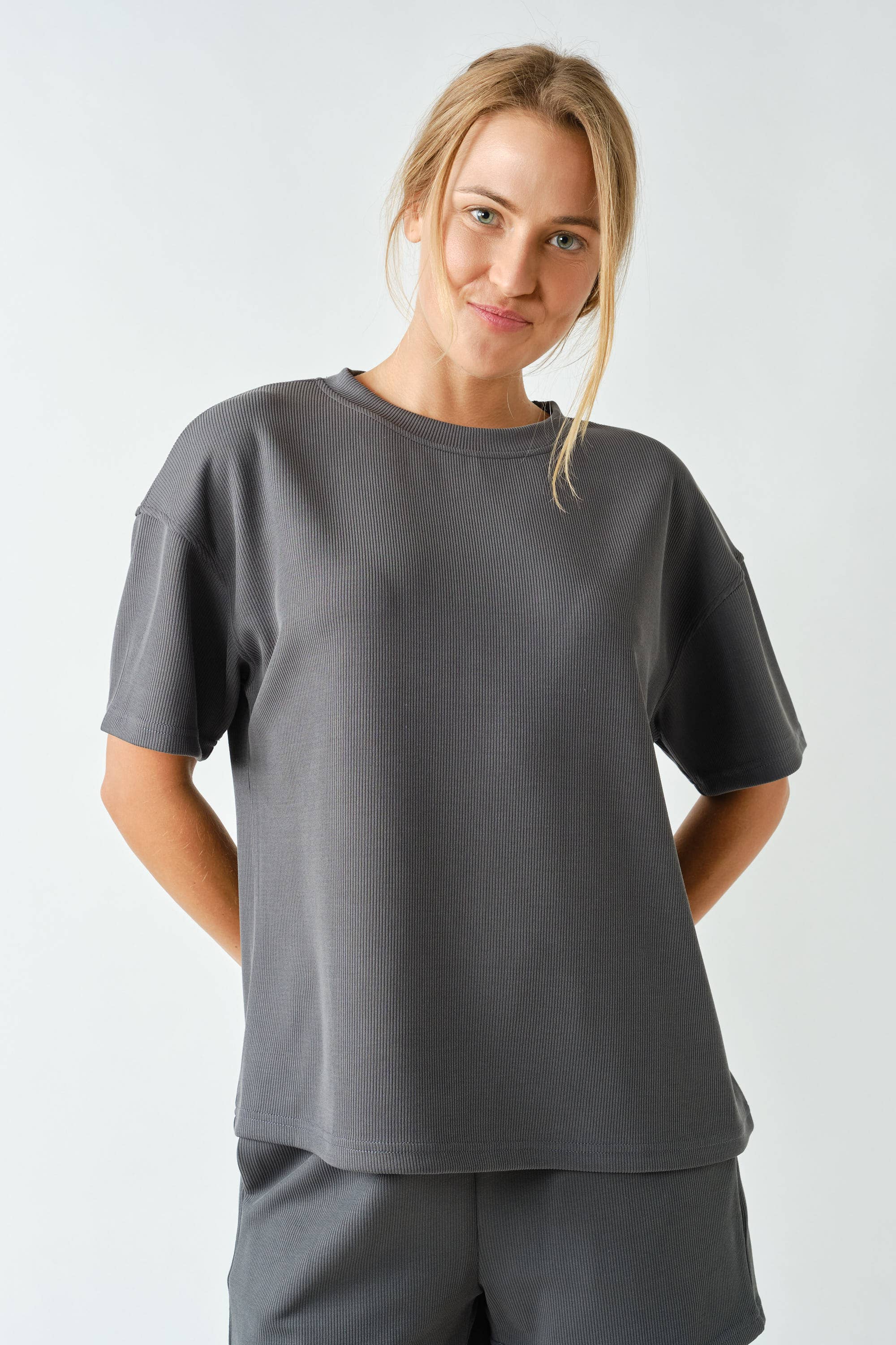 Luxe Sand Wash Rib Classic Tee Set