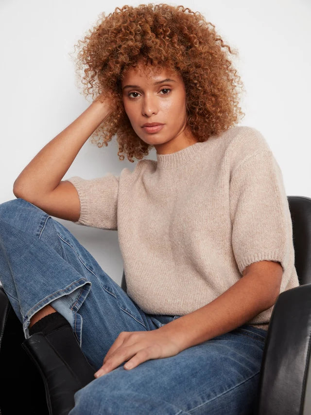 Balloon Elbow Sleeve Knit Sweater