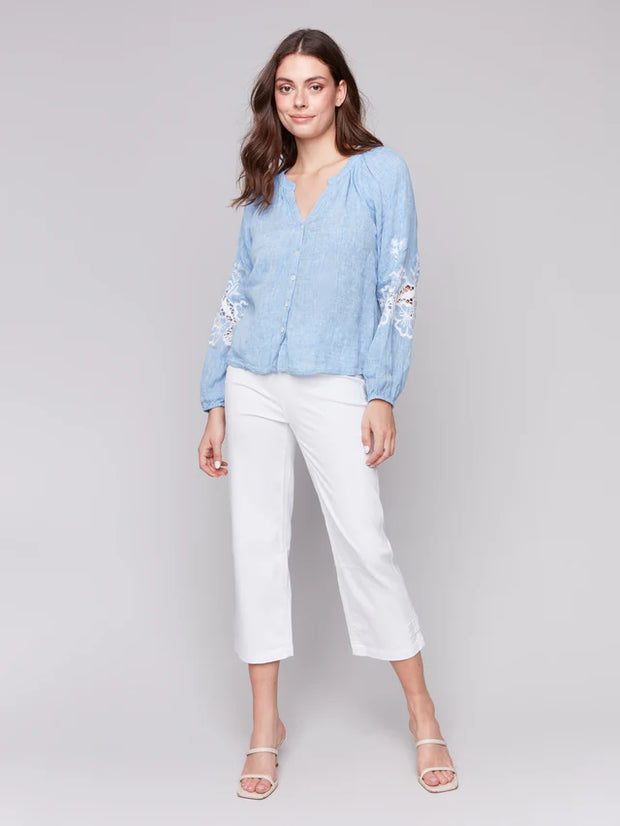 EMBROIDERED DETAIL TOP